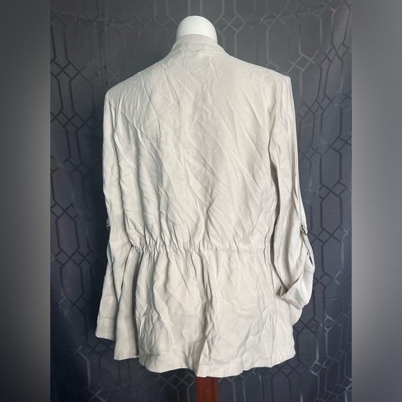 Zara Beige Open Front Cardigan Size Medium - Picture 5 of 8